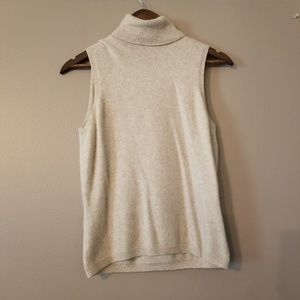 Ann Taylor Cashmere Sleeveless Turtleneck